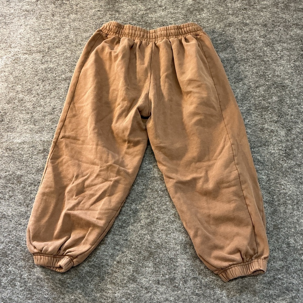Quince Taupe 100% Organic Cotton Casual Baggy Joggers With Drawstring Size M - Picture 5 of 5